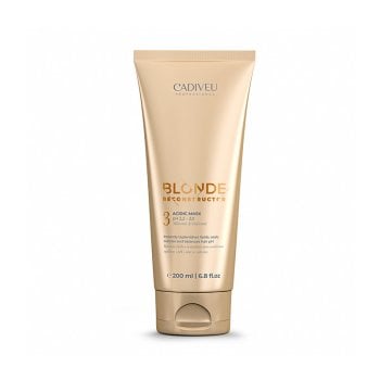 BRASIL CACAU BLONDE RECONSTRUCTOR ACIDIC MASK 200 ml - Maschera a pH acido con proteine e lipidi. Per capelli biondi/decolorati